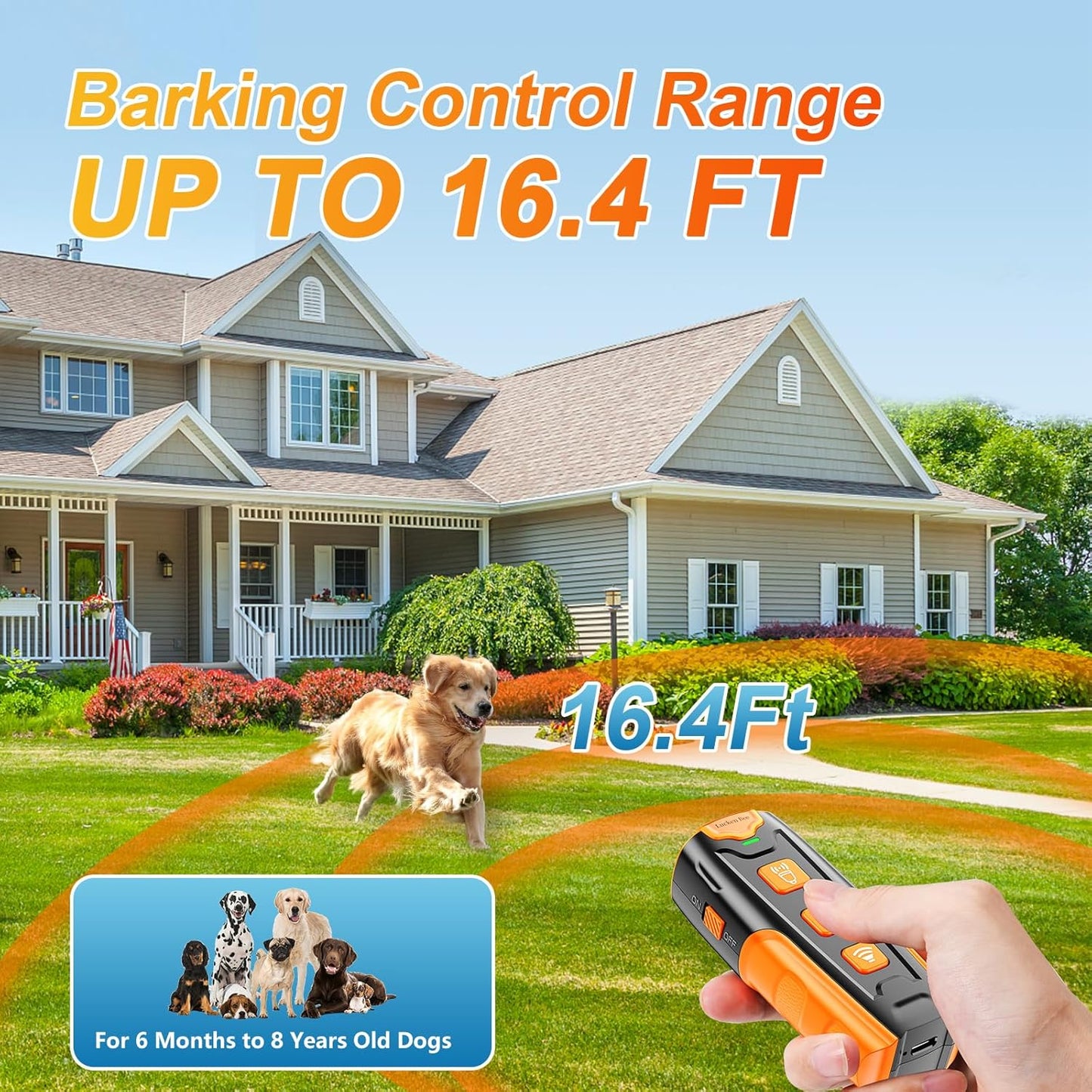 Dog Bark Deterrent Devices, Anti Barking Device for Dogs, 3 Modes Ultrasonic Dog Training Remote Control Effective & Safe Pet Corrector Behavior Portable Indoor Outdoor Uses