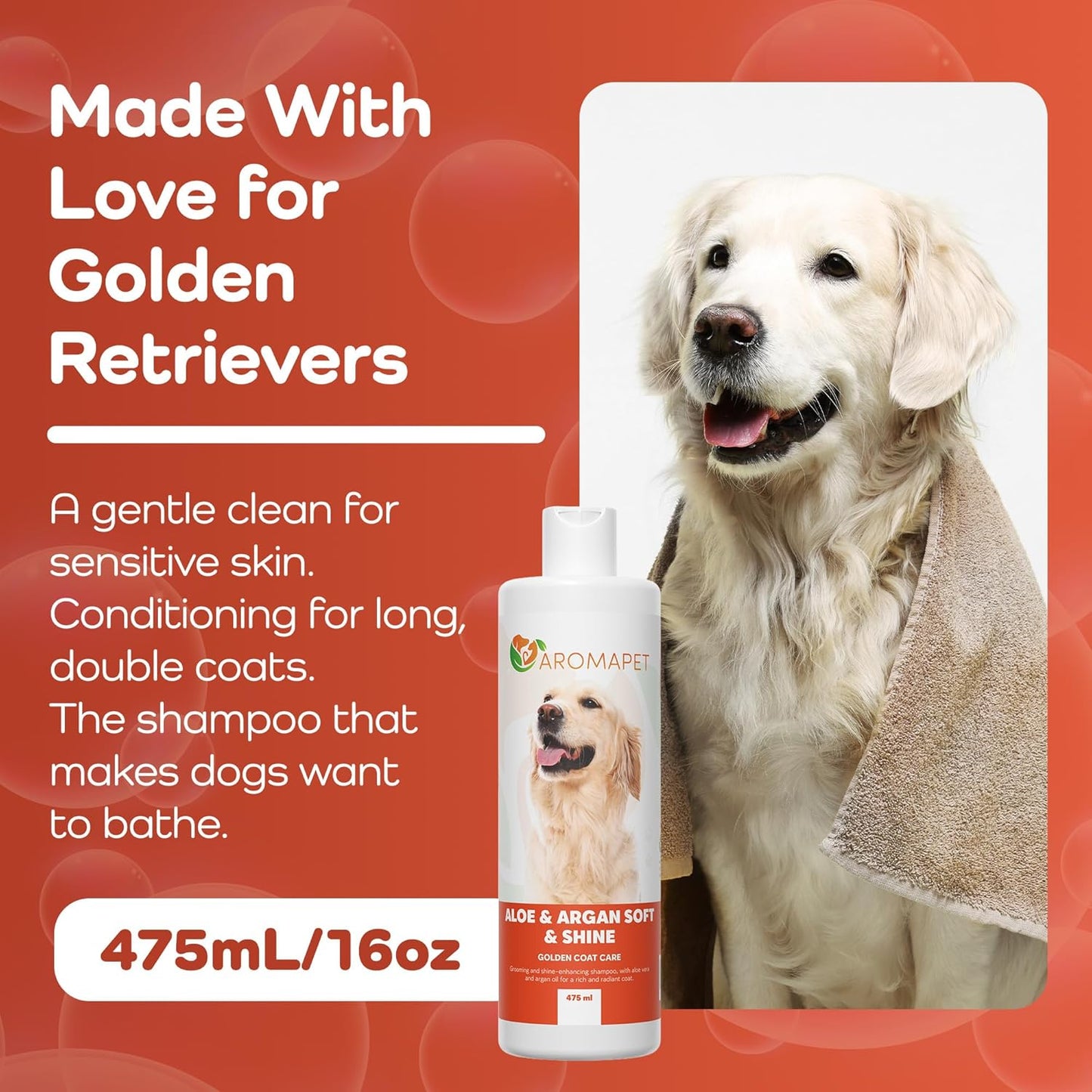 Sensitive Care -Tangle-Free-Silky Shine Softening and detangling Shampoo, Delicate Coat Clean & Odor Control Shampoo – Advanced Shine Formula for Dogs (Golden Retriever, 16 Fluid Ounces)