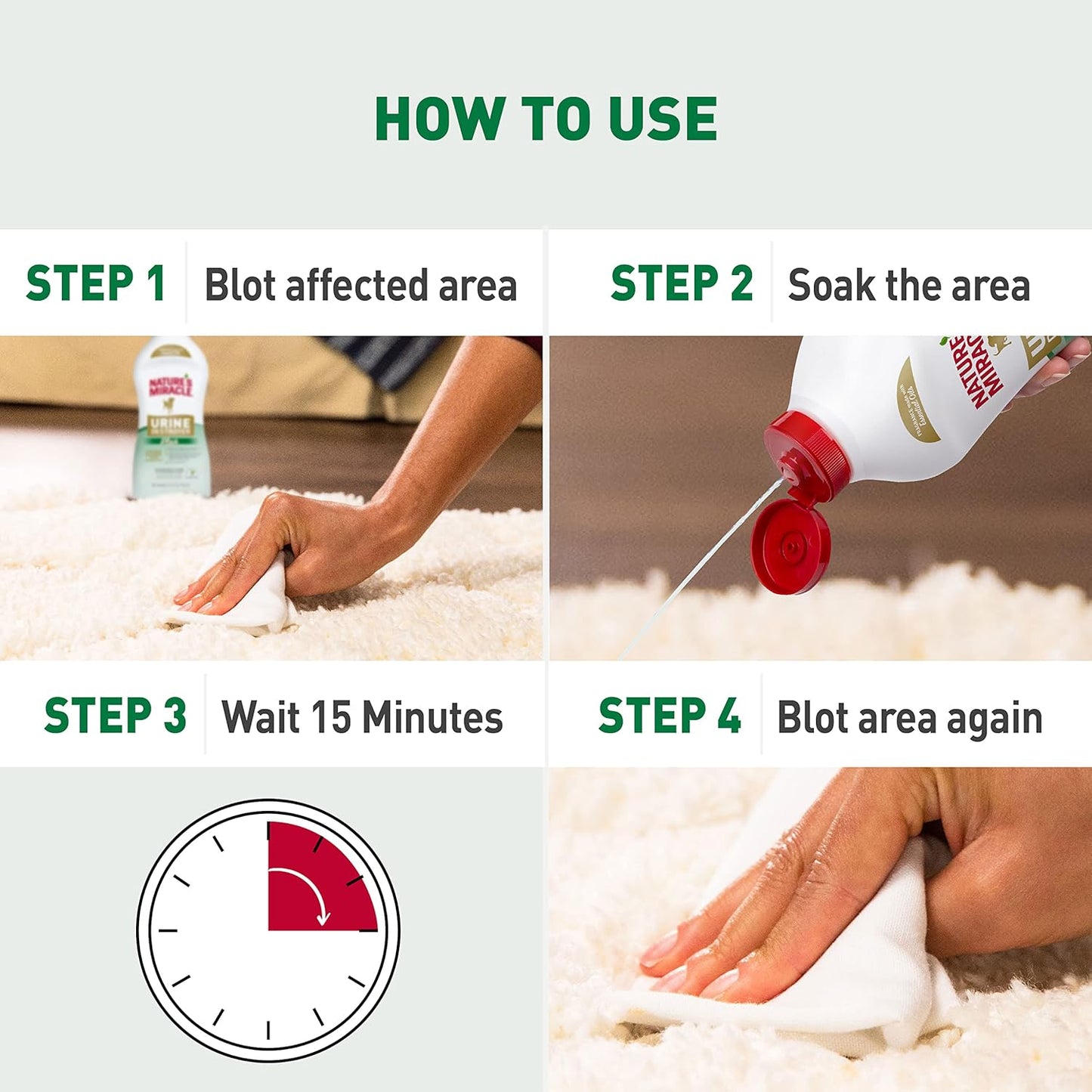 Nature's Miracle Urine Destroyer Plus for Dogs, Enzymatic Formula for Severe Dog Urine Stains, 32 fl oz