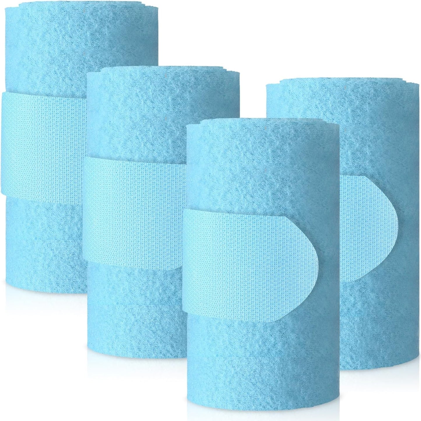 Set of 4 Horse No Bow Bandage 3D Contoured Standing Wrap Bandages Stable Nylon Horse Leg Wraps for Helping Prevent Horse from Tendon Damage and Keep Horses Clean and Safe(Light Blue)