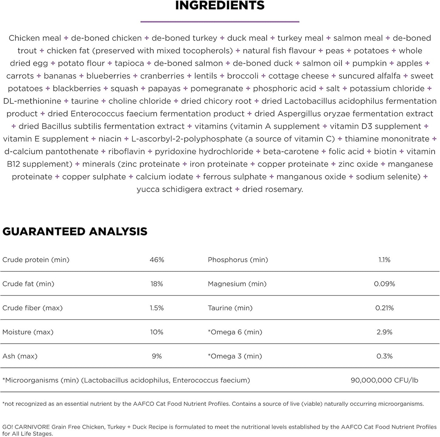 Go! Solutions Carnivore, Grain-Free, Protein Rich Dry Cat Food, Chicken, Turkey and Duck Recipe, 8 lb Bag
