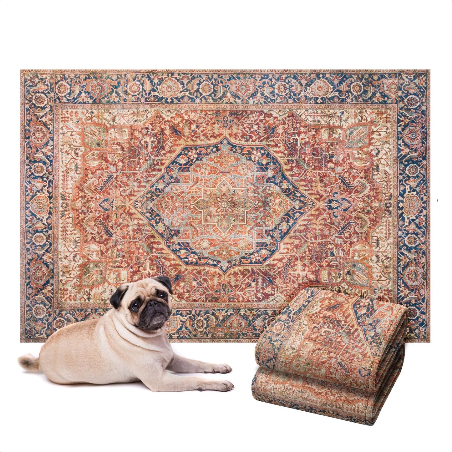 LOVEWAG Washable Dog Pee Pads, 24" x 16", Waterproof, Non-Slip, Super Absorbent, Reusable Machine-Washable, 2-Pack (Rustic Terracotta)