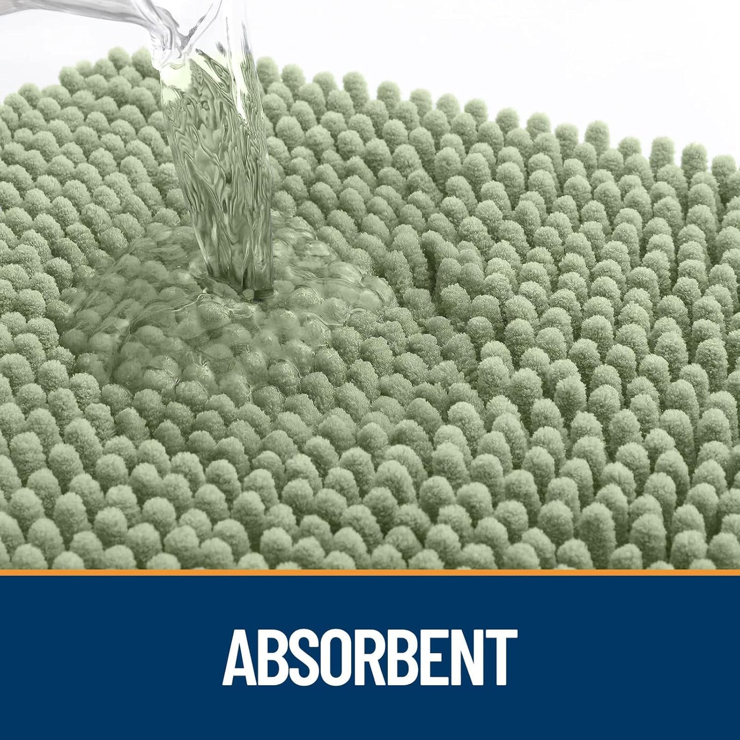 OLANLY Dog Door Mat for Muddy Paws 24x16, Absorbs Moisture and Dirt, Absorbent Non-Slip Washable Doormat, Quick Dry Chenille Mud Mat for Dogs, Entry Indoor Entryway Carpet for Inside Floor, Sage Green