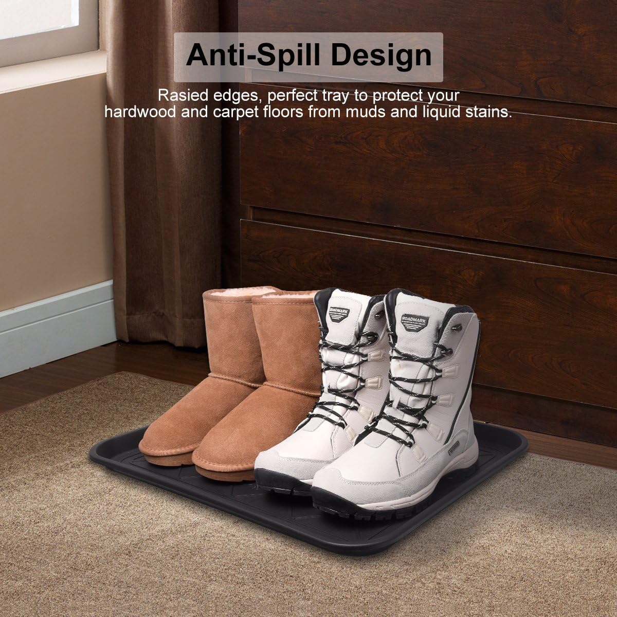 Multi-Purpose Boot Tray Mat,Dog Bowl Tray,Waterproof for Indoor and Outdoor Floor Protection
