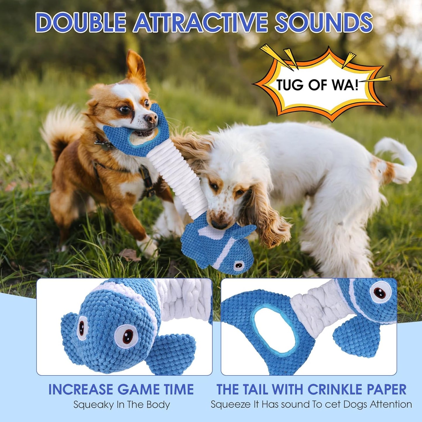 Squeaky Dog Toys - Plush Toy, Durable, Stretchy, Keeps Dogs Busy, Interactive Dog Toys Stress Release Game for Boredom Suitable for Small Medium and Large Dogs