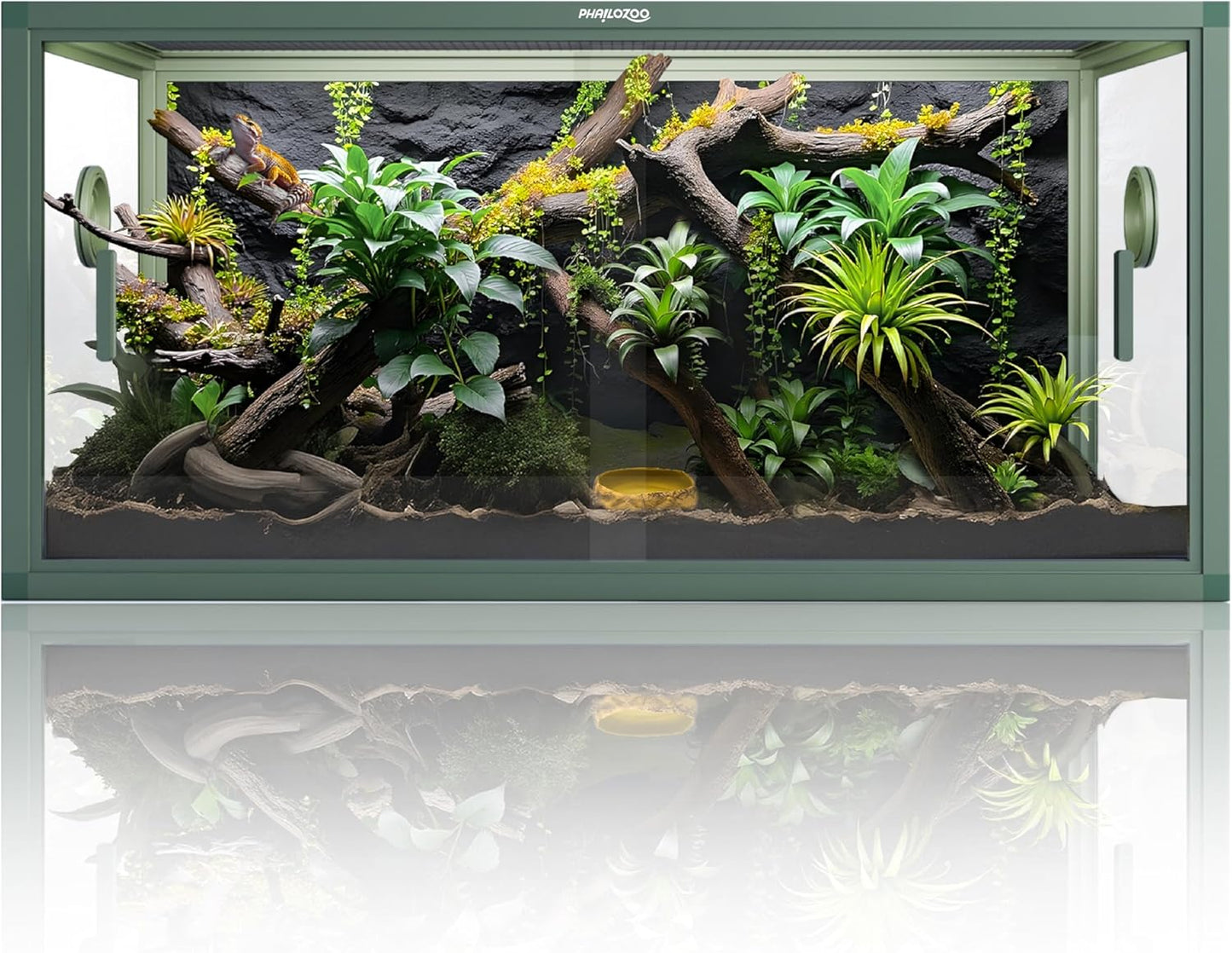 50 Gallon Bearded Dragon Tank, Reptile Enclosure for Easy Maintenance, Front Opening Reptile Tank with Top Screen Ventilation & Glass Sliding Door 36''x18''x18''