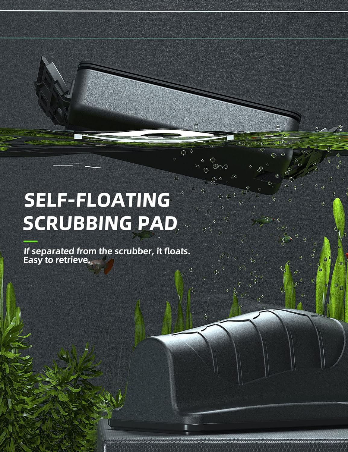 Jasonwell Magnetic Aquarium Fish Tank Cleaner Magnet Scraper for Glass Aquariums Cleaning Tools Scrubber Floating Brush (XL)