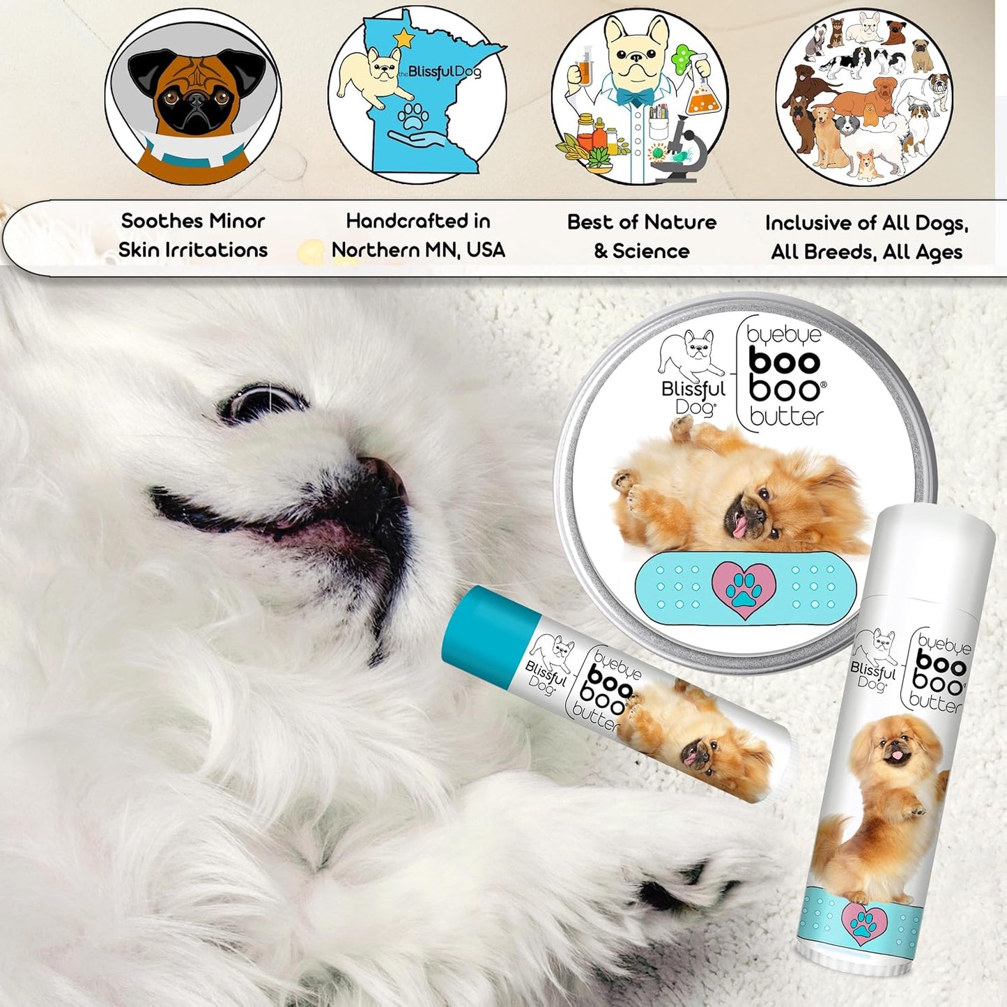 The Blissful Dog 2 oz TIN Pekingese Booboo Butter