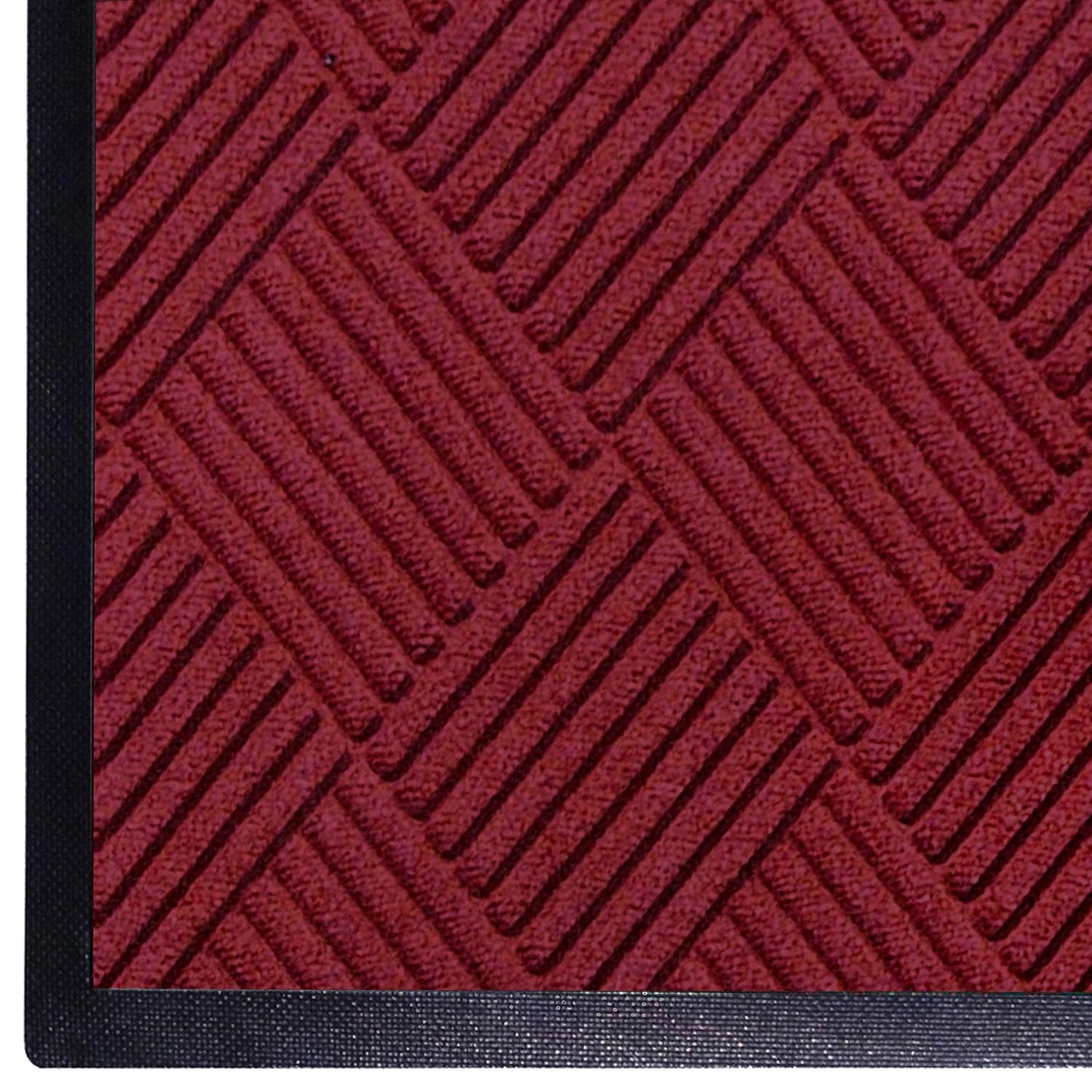WaterHog Diamond | Commercial-Grade Entrance Mat with Rubber Border – Indoor/Outdoor, Quick Drying, Stain Resistant Door Mat (Red/Black, 4' x 10')