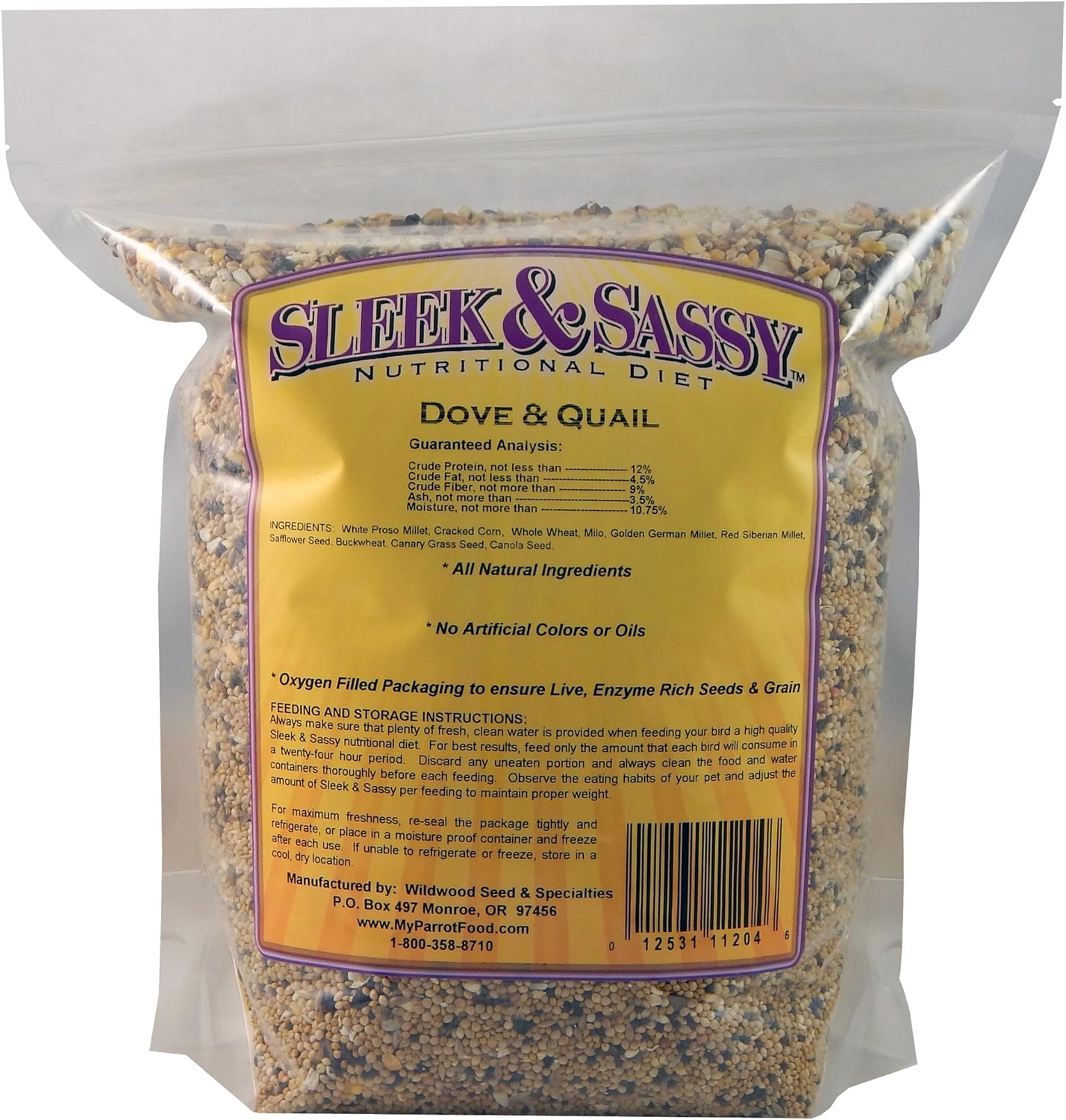 SLEEK & SASSY Dove & Quail Bird Food (4 lbs.)