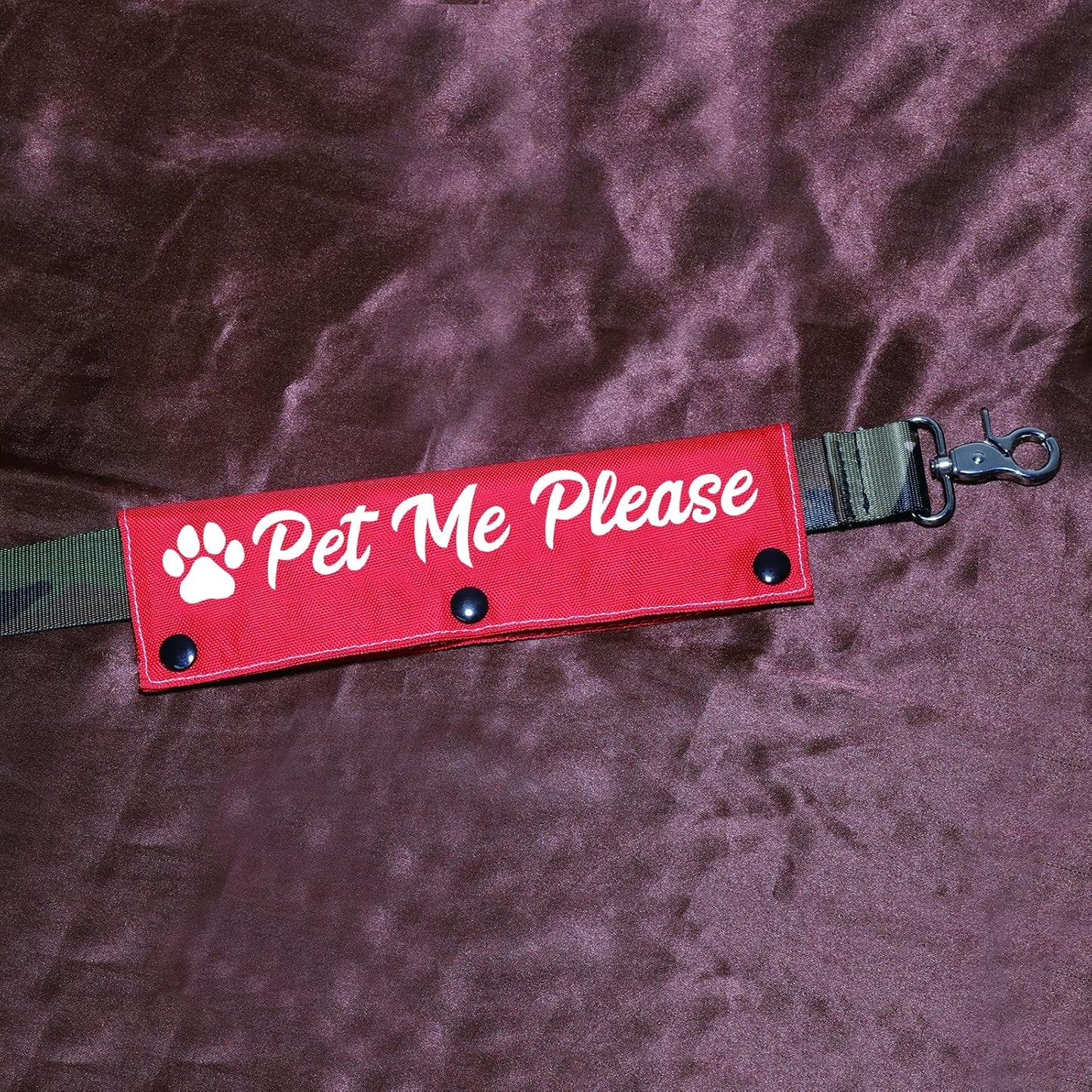 Funny Dog Leash Sleeve Pet Me Please Dog Leash Wrap Wrap Alert Hanging ID Patch Tag Pet Birthday Gift(Pet Me Please-Sleeve)