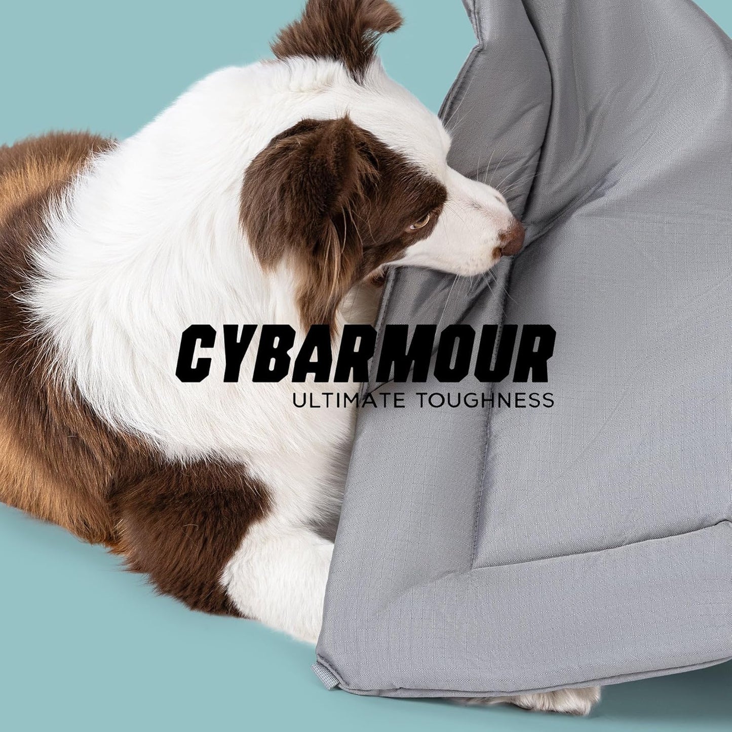 Cybarmour Chew Proof Dog Crate Pad - Outdoor Indestructible Dog Bed - Tough - Potable - Machine Washable - Water & Dirt-Resistant - Extra Large Breeds & Fits 48-Inch Crate - 47"x29", Limestone