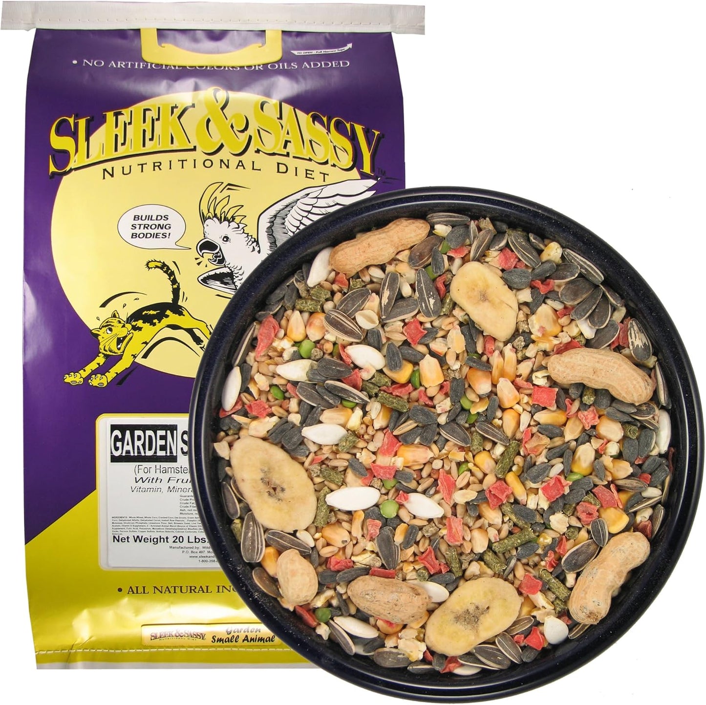 SLEEK & SASSY Garden Small Animal Food for Hamsters, Gerbils, Mice & Rats (20 lbs.)