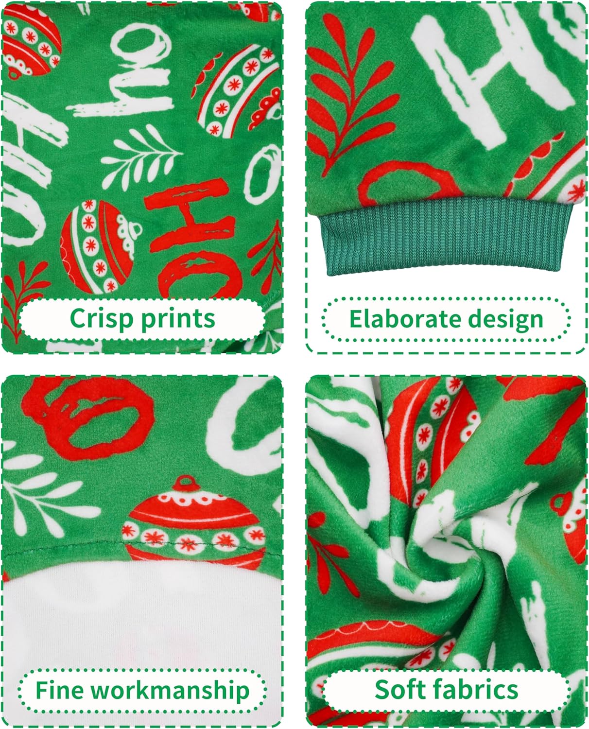 PET SHOW 4 Pack Small Dog Christmas Pajamas Holiday Dog Clothes for Medium Dogs Girl Boy Soft Stretchy PJs Xmas Jumpsuit Puppy Cats Onesies Red Green Outfits with Sleeve Pets Dachshund Costume M