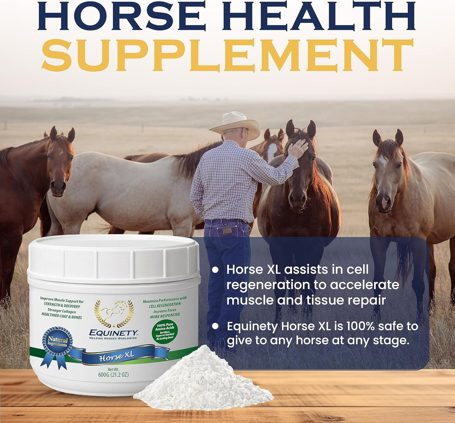 100-Day Supply Horse XL Supplements – Horse Care Weight Gain Supplement W/ 8 Amino Acids - No Soy or Sugar Coat Defense for Horses - Joint Supplement, Equine Supplies & Hoof Supplements