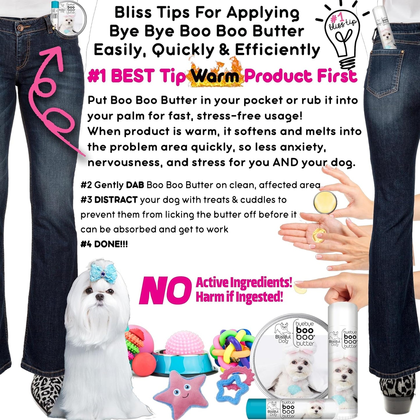 The Blissful Dog .50 oz Tube Maltese Booboo Butter