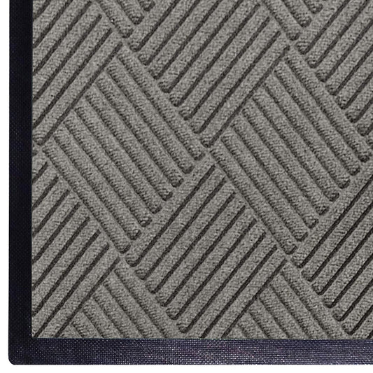 WaterHog Diamond | Commercial-Grade Entrance Mat with Rubber Border – Indoor/Outdoor, Quick Drying, Stain Resistant Door Mat (Medium Grey, 6' x 6')