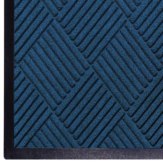 WaterHog Diamond | Commercial-Grade Entrance Mat with Rubber Border – Indoor/Outdoor, Quick Drying, Stain Resistant Door Mat (Navy, 3' x 10')