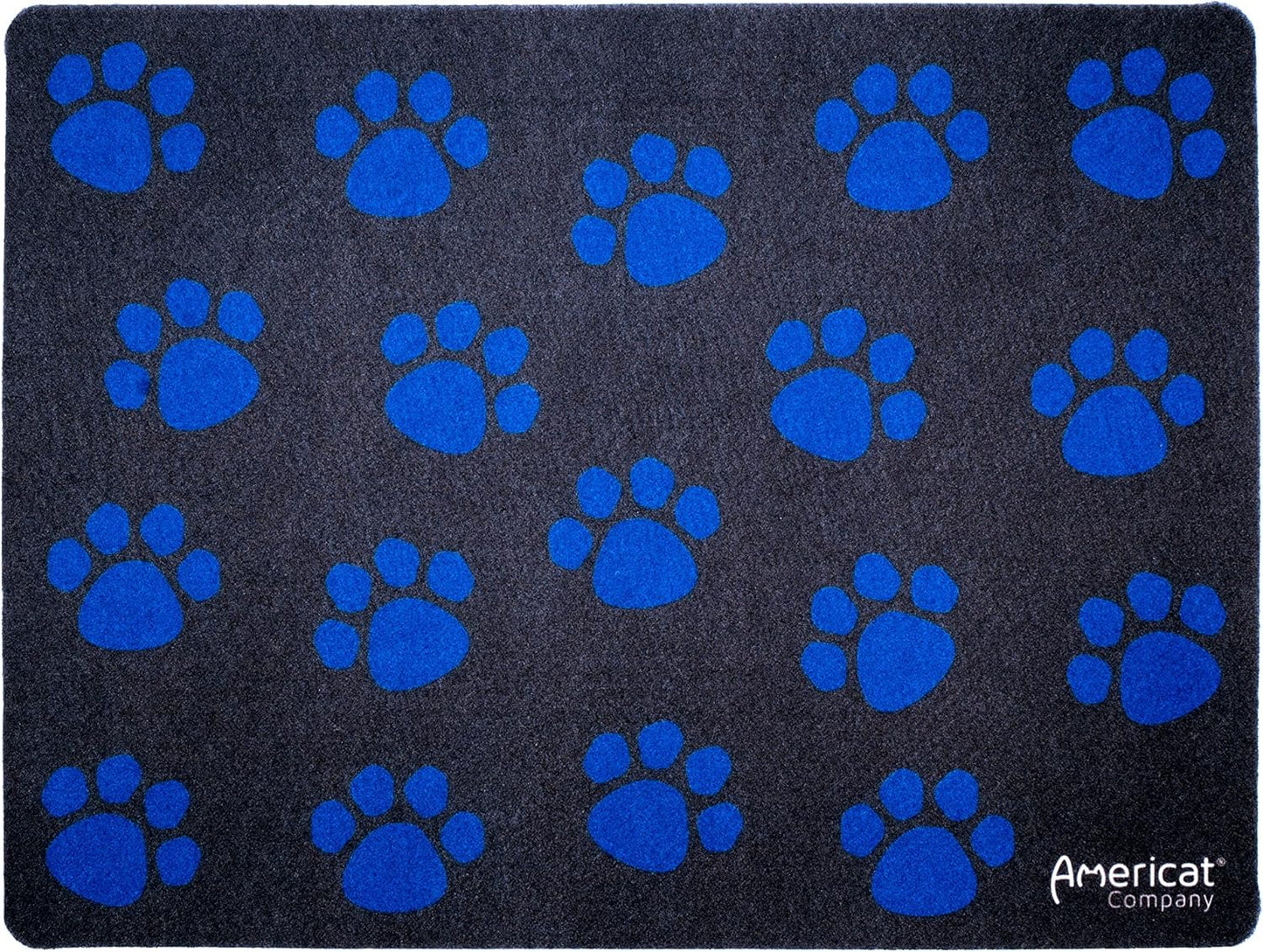Americat Cat Feeding Mat Machine Washable, Waterproof, No-Slip Cat Placemat Protect Floors from Messy Eaters & Drinkers 16 x 12 Inches (Paw Prints)