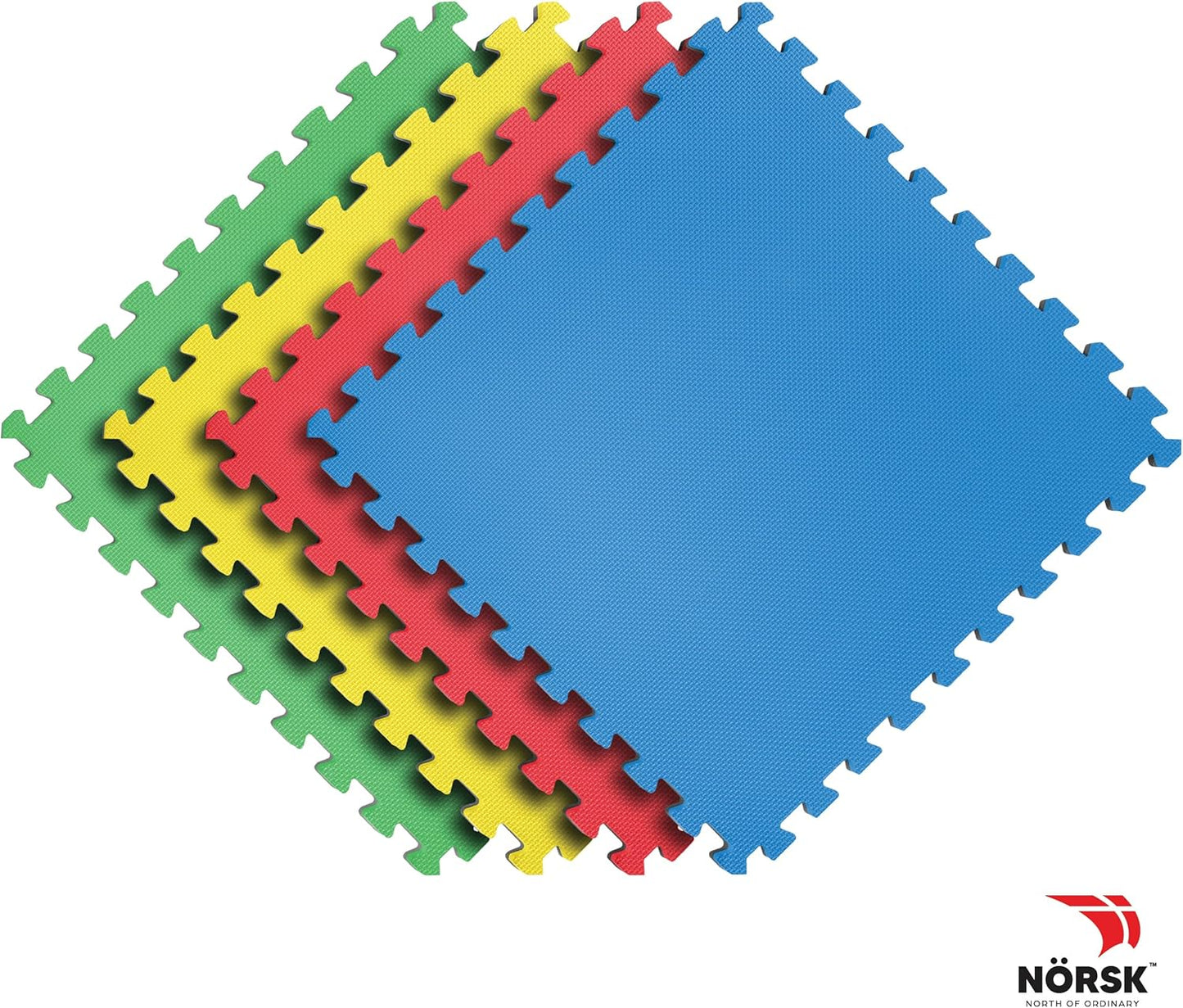 Norsk Reversible Kids Puzzle Play Mats 1/2" Thick EVA Interlocking Foam Tiles (Multicolor/Black 24 Tiles - 96 sq. Ft. 1/2" Thick)