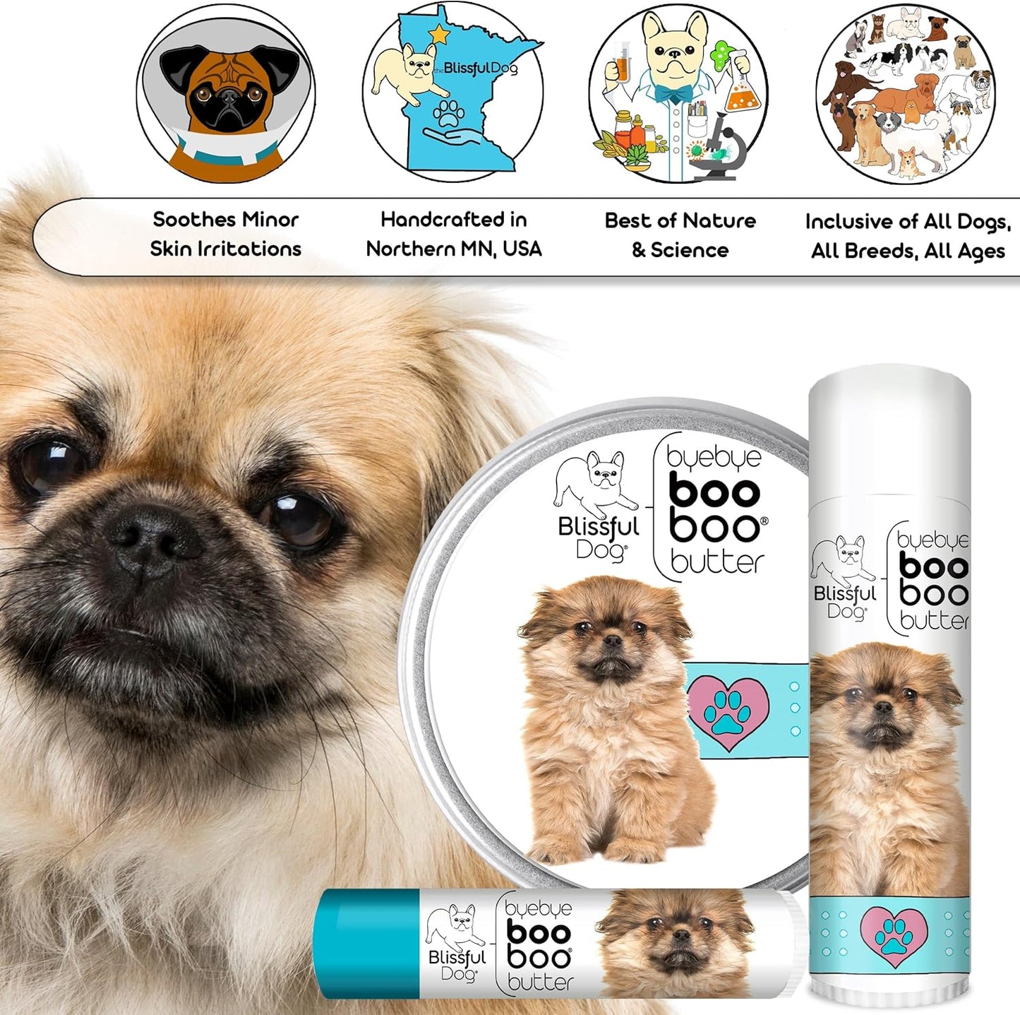 The Blissful Dog Tibetan Spaniel Boo Boo Butter, 16 oz.