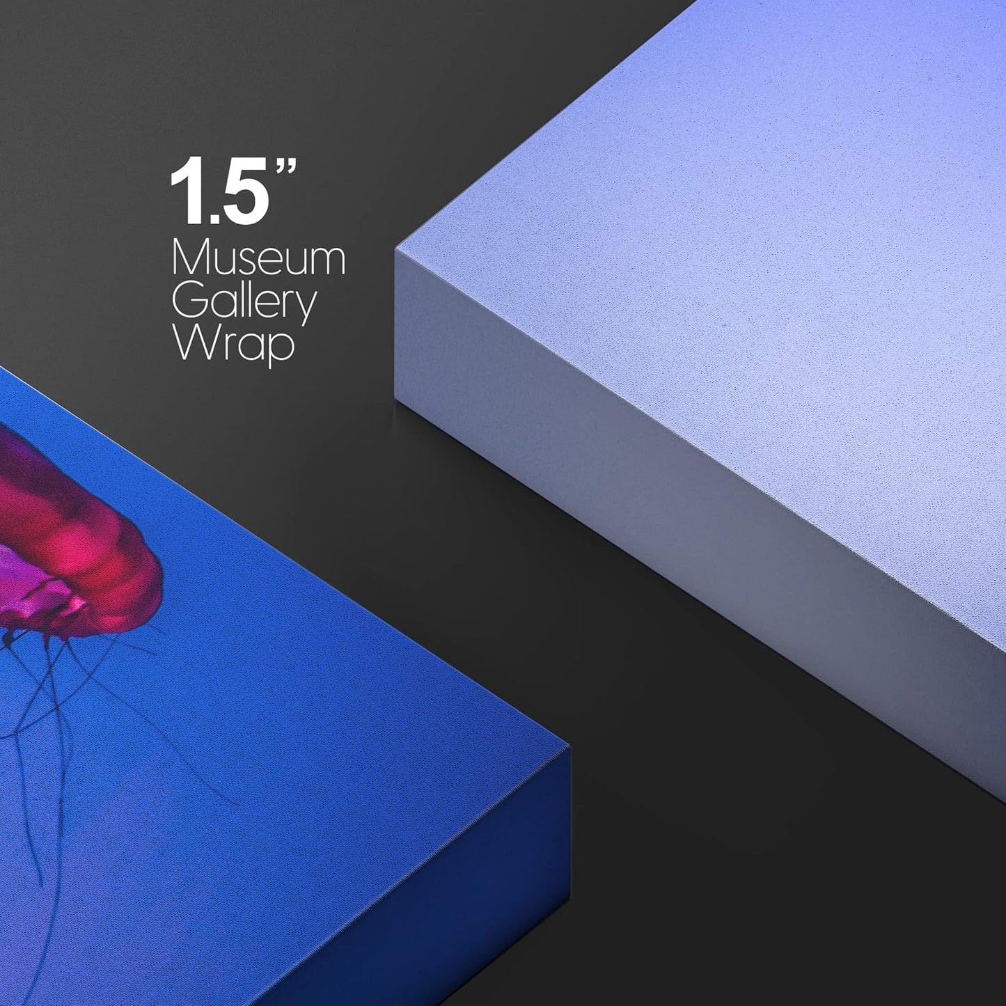 wall26 Canvas Print Wall Art Vibrant Neon Hot Pink Underwater Jellyfish Nature Animals Photography Realism Rustic Scenic Landscape Wilderness Earth for Living Room, Bedroom, Office - 32"x48"