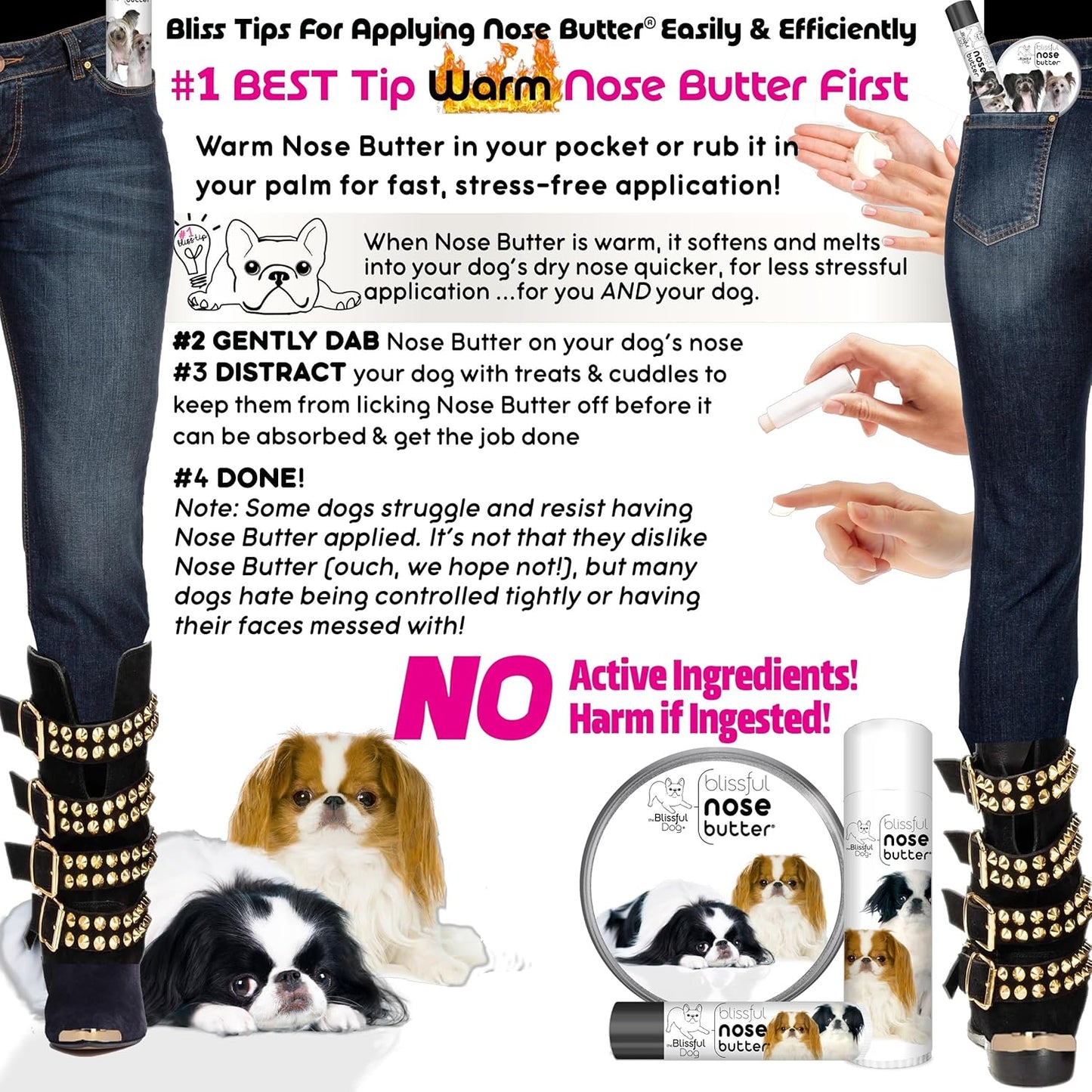 The Blissful Dog Japanese Chin Unscented Nose Butter - Dog Nose Butter, 2 Ounce