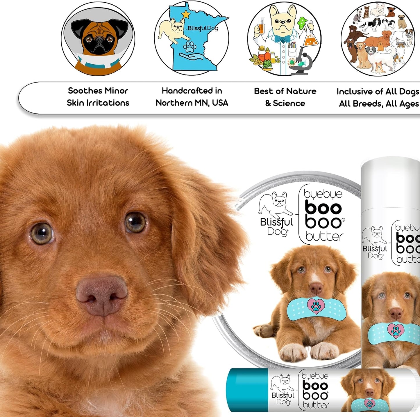 The Blissful Dog Nova Scotia Duck Tolling Retriever Boo Boo Butter, 4-Ounce