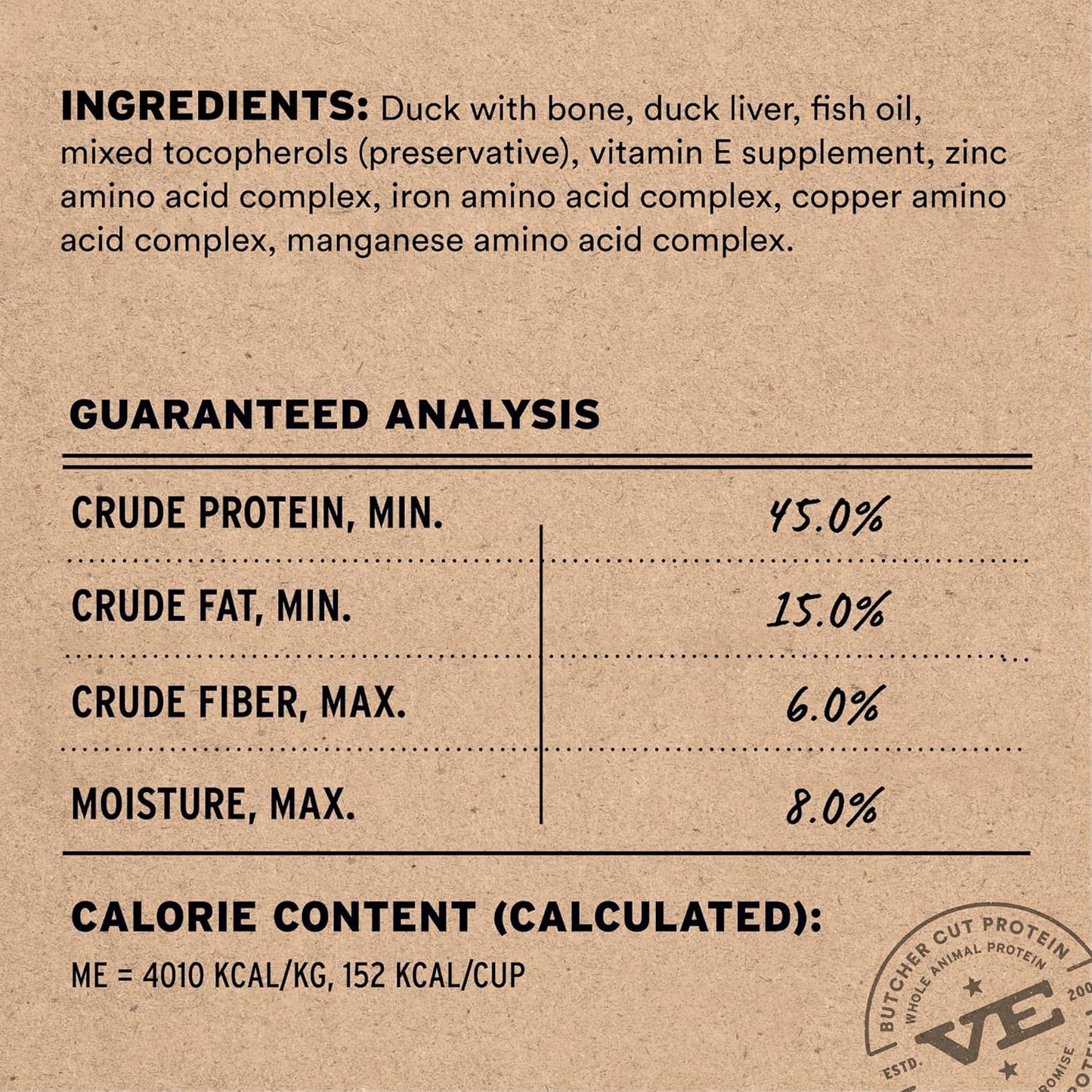 Vital Essentials Freeze-Dried Raw Duck Meal or Mixer Dog Food Soft Nibs | 99% Duck, Organs & Bone | 14 oz