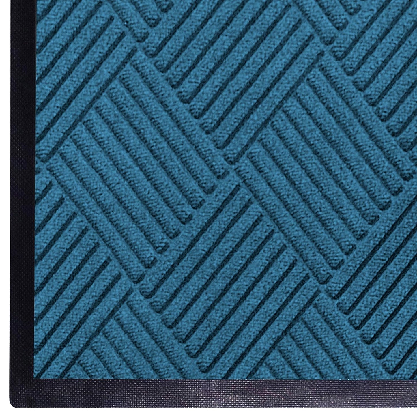 WaterHog Diamond | Commercial-Grade Entrance Mat with Rubber Border – Indoor/Outdoor, Quick Drying, Stain Resistant Door Mat (Medium Blue, 3' x 10')