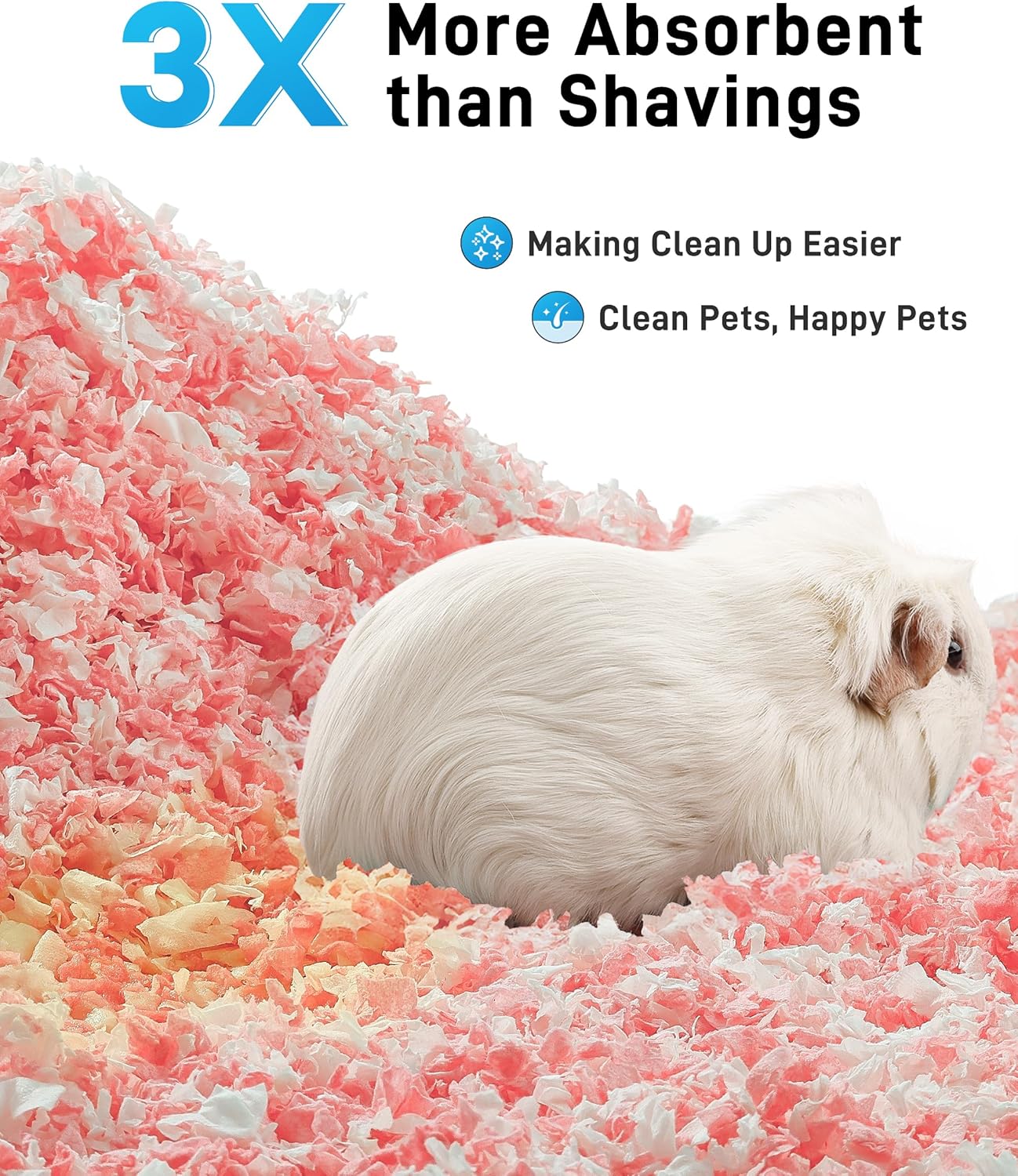 BUCATSTATE Hamster Bedding 70L, 99% Dust-Free Guinea Pig Bedding Odor Control Paper Bedding, Cozy Small Animal Bedding for Rabbit Rat Syrian Dwarf Hamsters Gerbils (Pink)