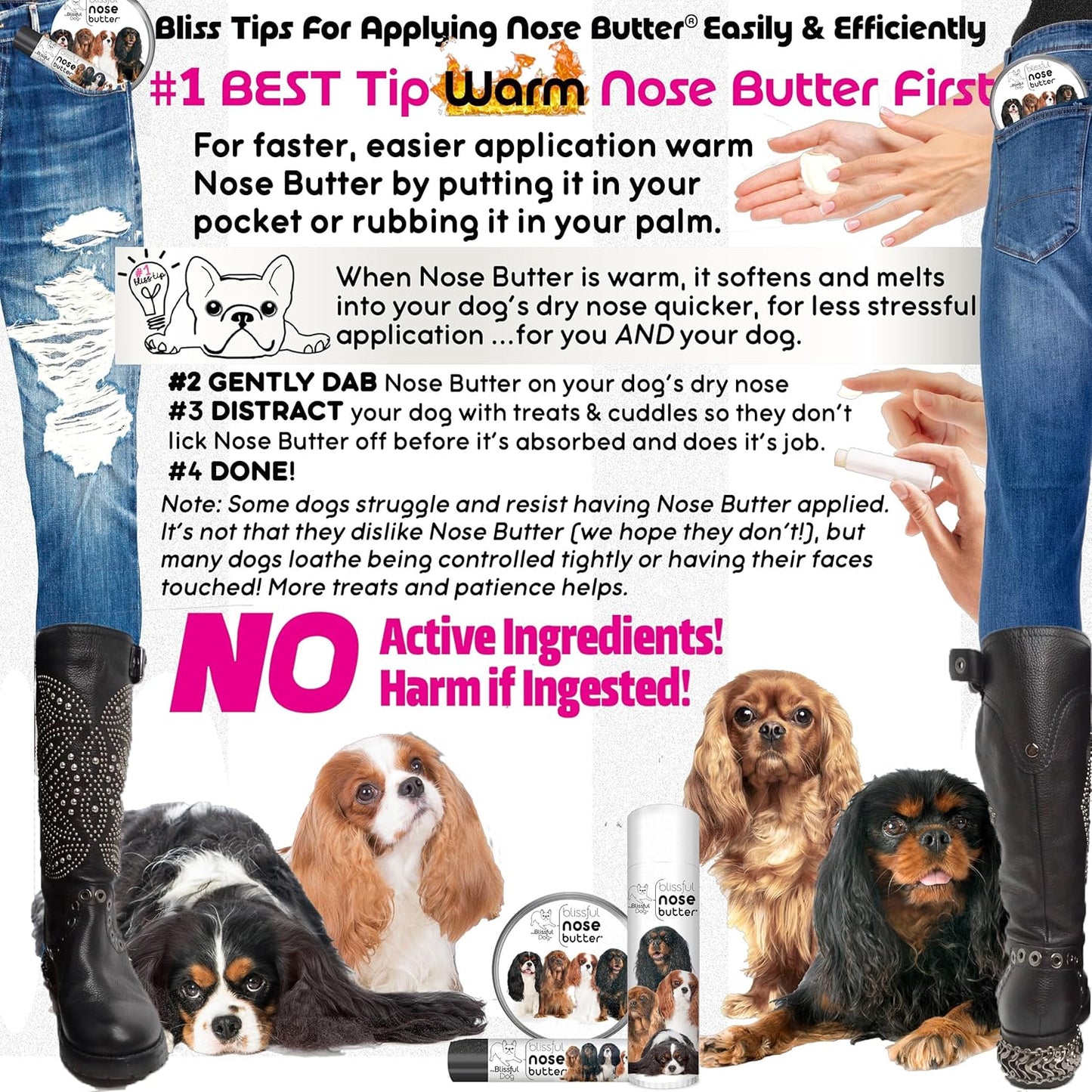 The Blissful Dog Cavalier King Charles Spaniel Unscented Nose Butter - Dog Nose Butter, 8 Ounce