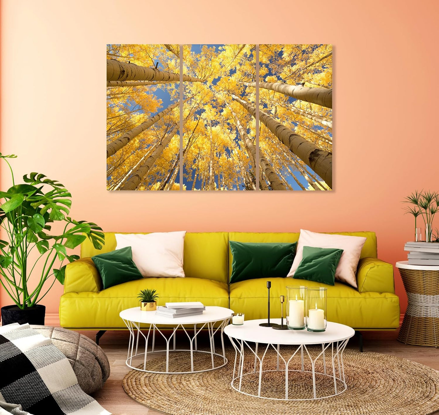 Nature Wall Art Prints - Ocean Forest Mountain Lake Canvas Landscapes - Small to Extra Large Living Room Bedroom Kitchen Bathroom Décor (Reaching for the Sky, 55L" x 83W"- 3 Panels)