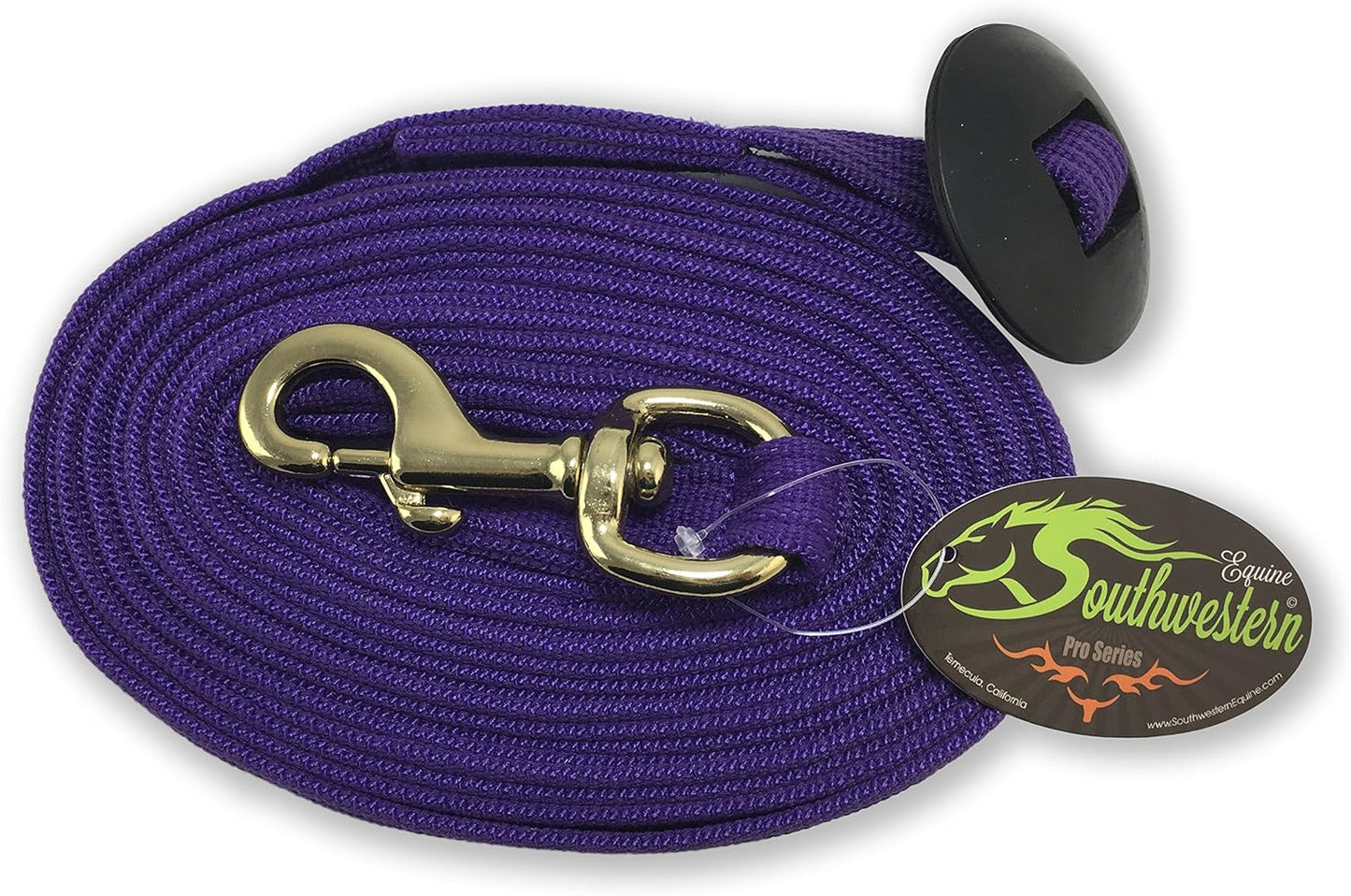 Southwestern Equine Lunge Line for Horses Cotton Horse Lunge Line with Bolt Snap & Rubber Stop (Purple, 24')