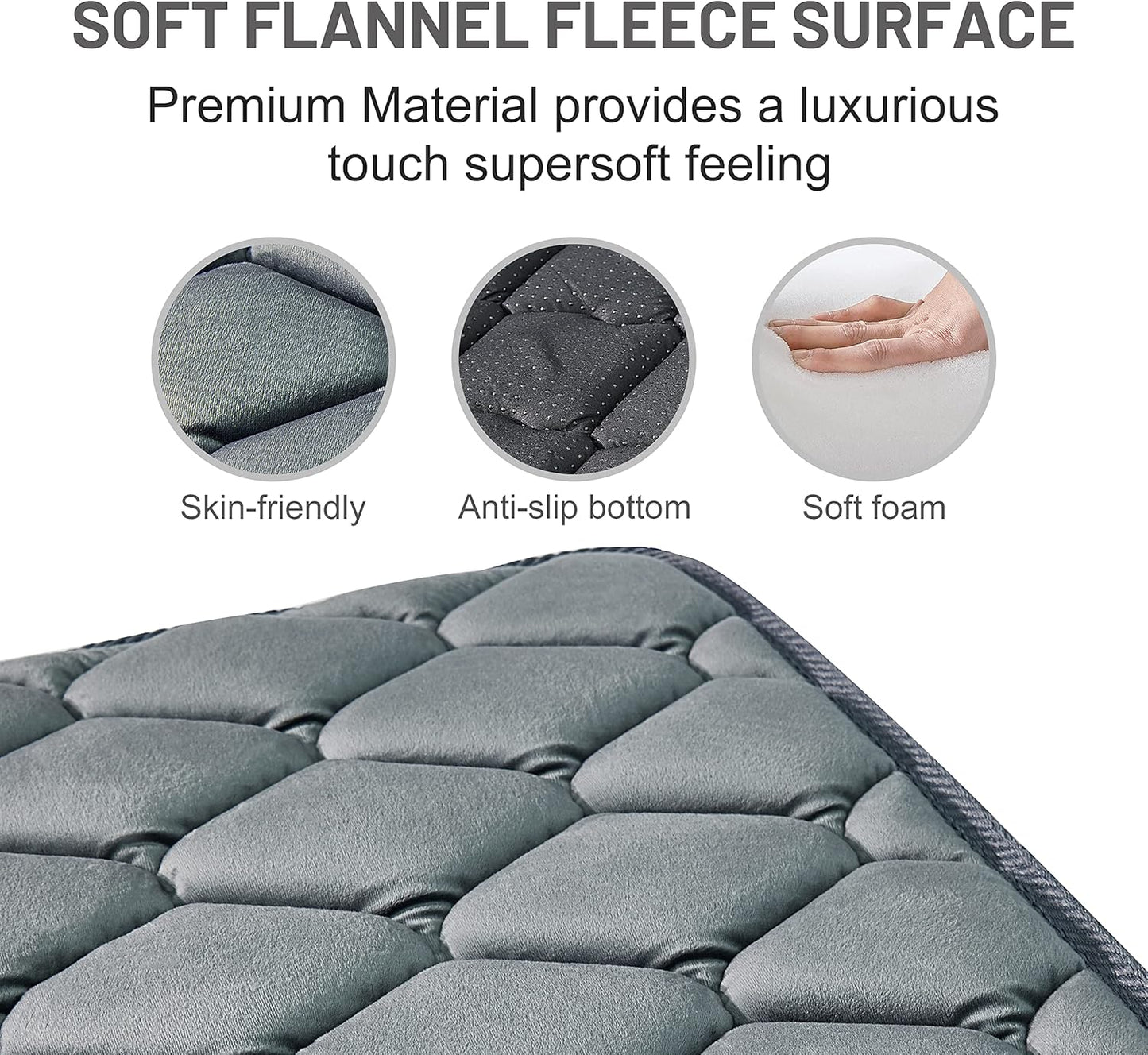 Dog Crate Mats,Soft Kennel Pads Washable with Anti-Slip Bottom,Dog Kennel Pads for Sleeping,Pets Mattress Cat Dog Beds for Large Medium Dogs(29x18,Grey)