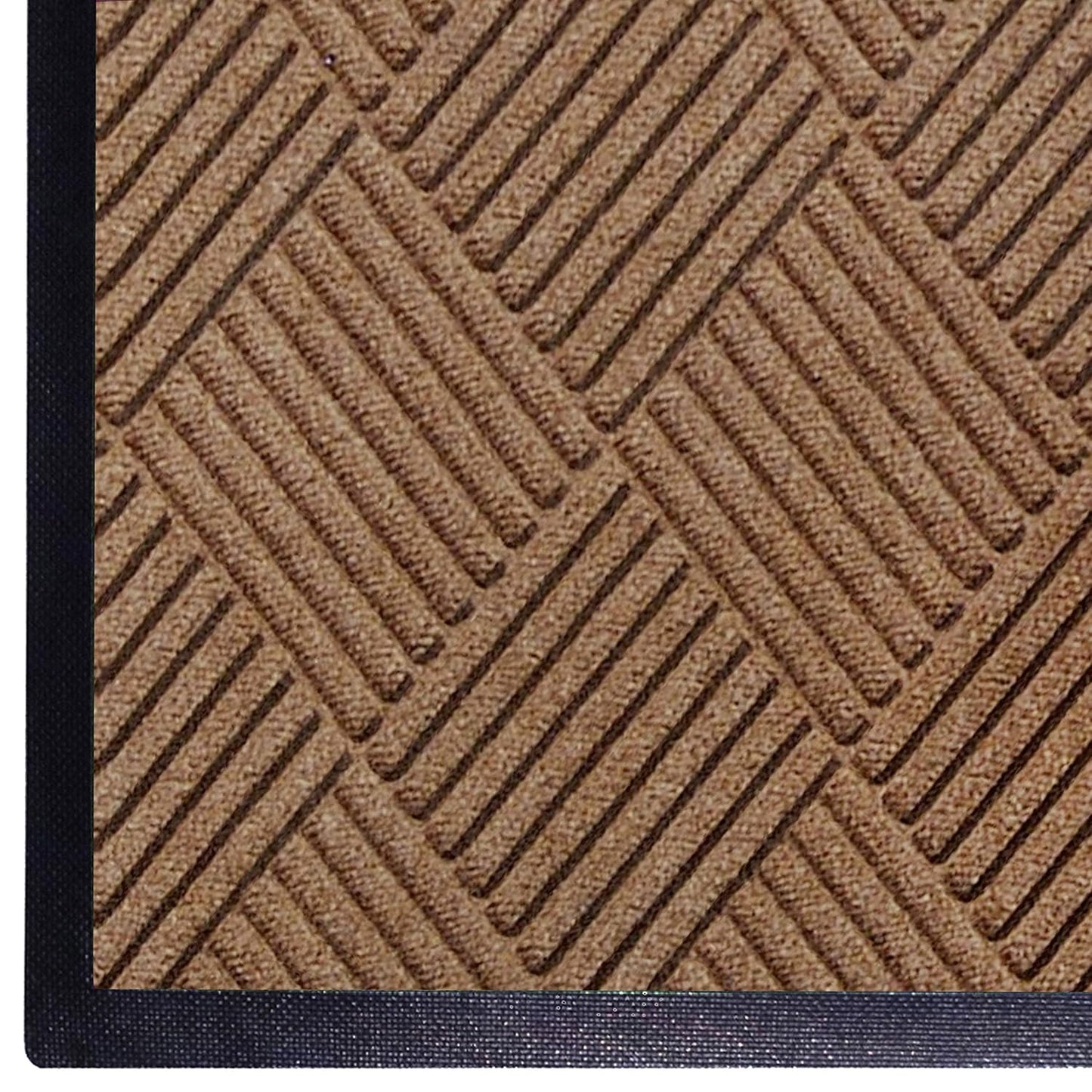WaterHog Diamond | Commercial-Grade Entrance Mat with Rubber Border – Indoor/Outdoor, Quick Drying, Stain Resistant Door Mat (Medium Brown, 4' x 10')