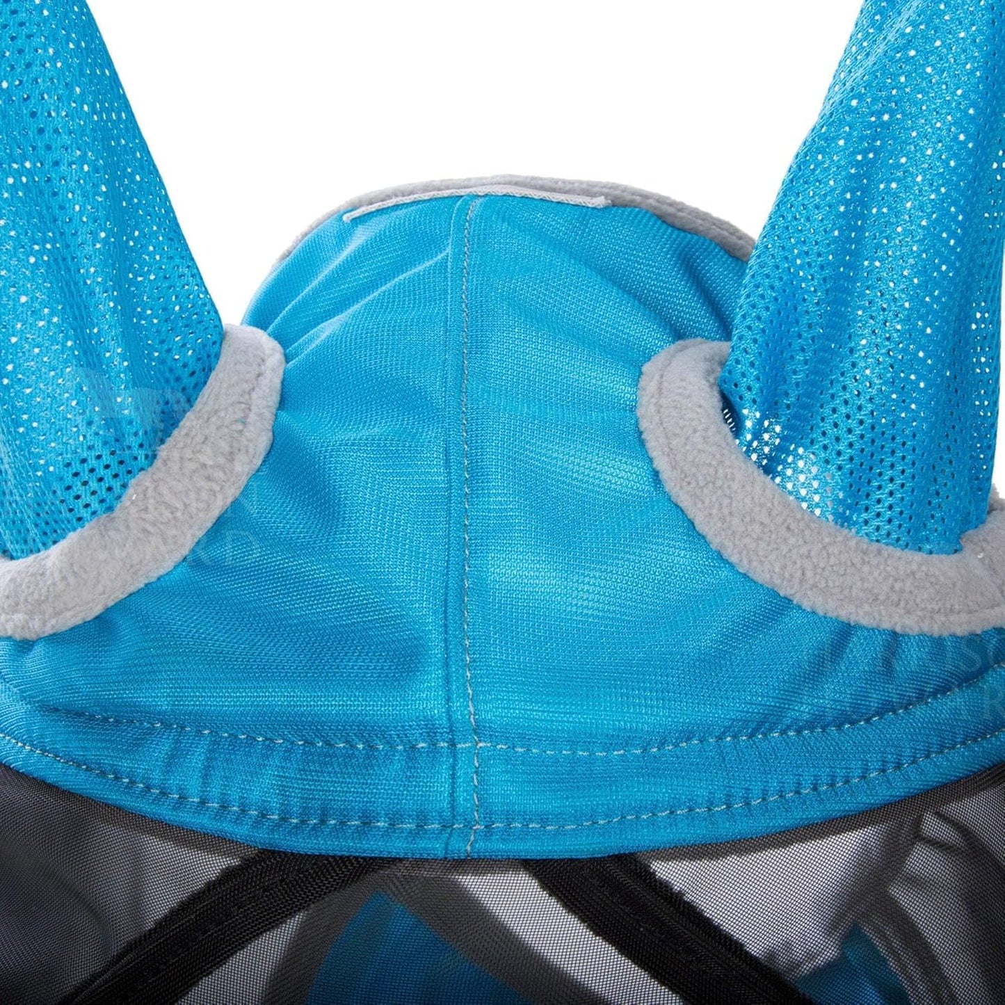 Harrison Howard CareMaster Pro Luminous Horse Fly Mask Large Eye Space Standard with Ears UV Protection for Horse Sky Blue Full Size