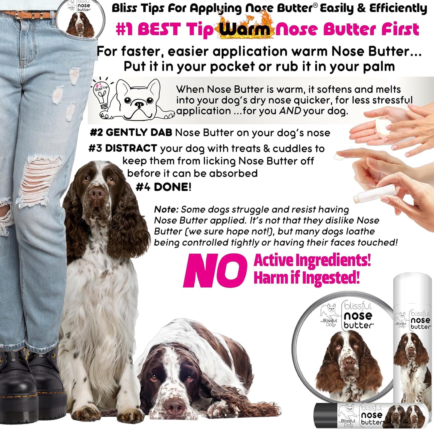 The Blissful Dog Springer Spaniel Unscented Nose Butter, 0.50-Ounce