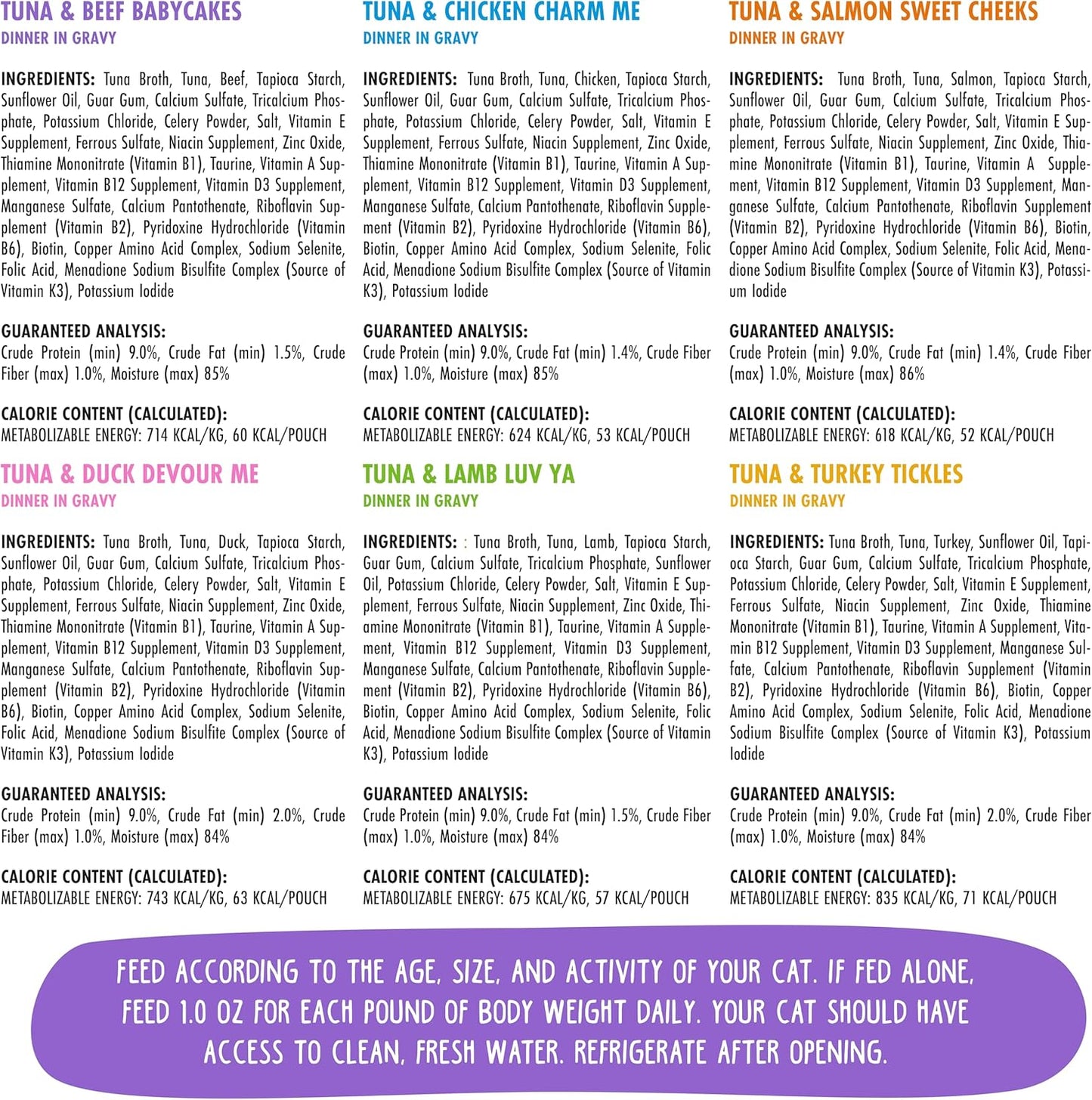 Weruva B.F.F. OMG - Best Feline Friend Oh My Gravy!, Rainbow A Gogo Variety Pack! Cat Food, 3oz Pouch (Pack of 12)