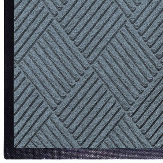 M+A Matting WaterHog Diamond | Commercial-Grade Entrance Mat with Rubber Border – Indoor/Outdoor, Quick Drying, Stain Resistant Door Mat (Bluestone, 3' x 4')
