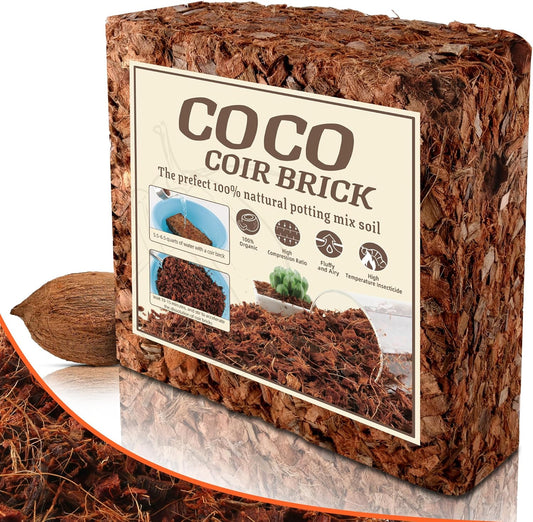 Coco Chips for Plant - 10LB Organic Coconut Husk Chips with Low EC & PH Balanced, High Expansion Coconut Substrate Coco Husk Mulch for Garden, Flowers and Reptile