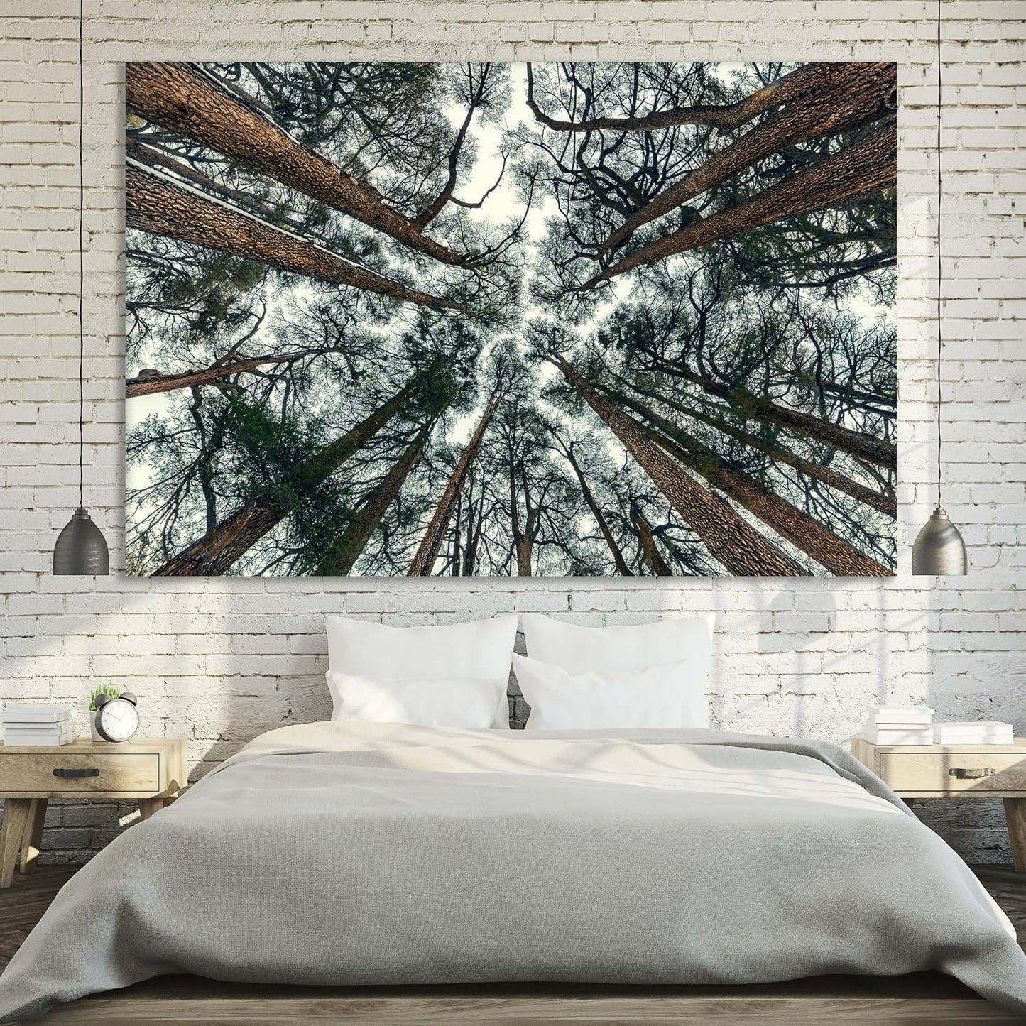 Nature Wall Art Prints - Ocean Forest Mountain Lake Canvas Landscapes - Small to Extra Large Living Room Bedroom Kitchen Bathroom Décor (Trees and Sky, 31L" x 47W")